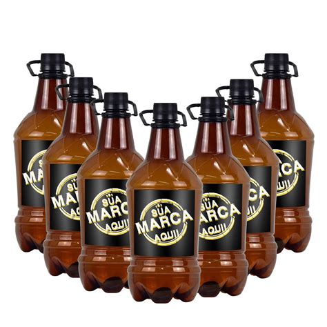 GARRAFA GROWLER 1 L PET 48G P CERVEJA COR AMBAR C TAMPA E ALÇA