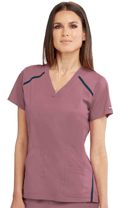 Impact By Greys Anatomy™ Womens V Neck Solid Scrub Top