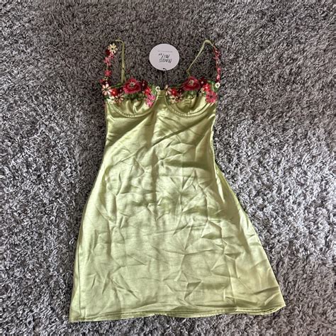 Princess Polly Green Kenzie Mini Dress Size 2 S Depop