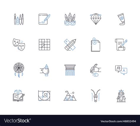 Film Making Line Icons Collection Cinematography Vector Image