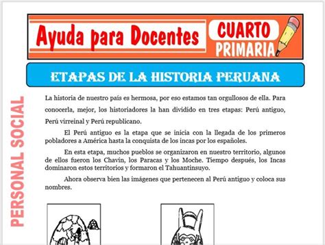 Etapas De La Historia Peruana Para Cuarto De Primaria Ayuda Para Docentes