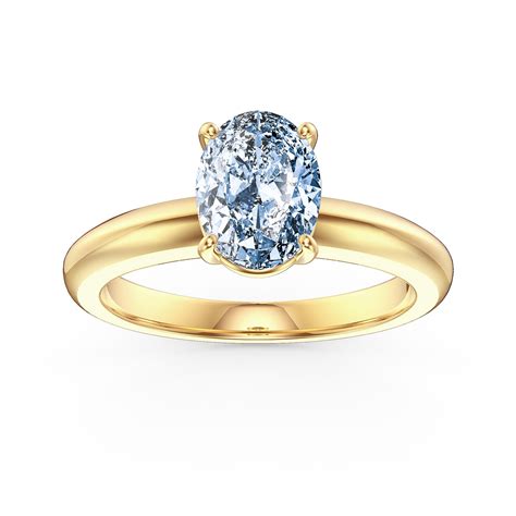 Unity 125ct Oval Aquamarine Solitaire 18ct Yellow Gold Engagement Ring