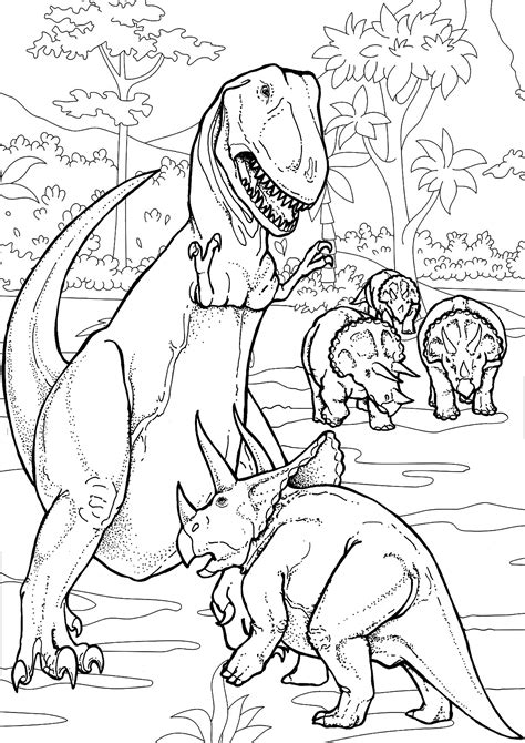 Luta De Dinossauros Dinossauros Desenhos Para Colorir Para Adultos