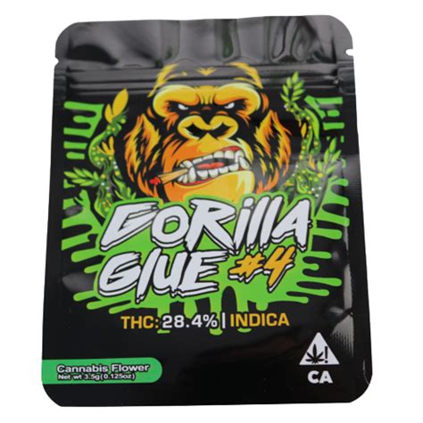 Gorilla Glue 4 Resealable Ziplock Anti Smell Bag With Warning Stated