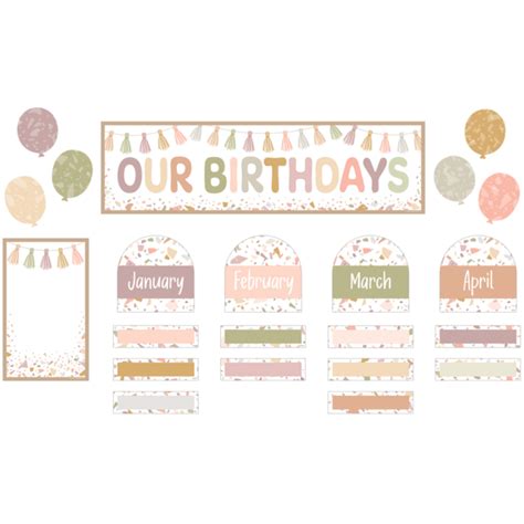 Teacher Created Resources Terrazzo Tones Our Birthdays Mini Bulletin