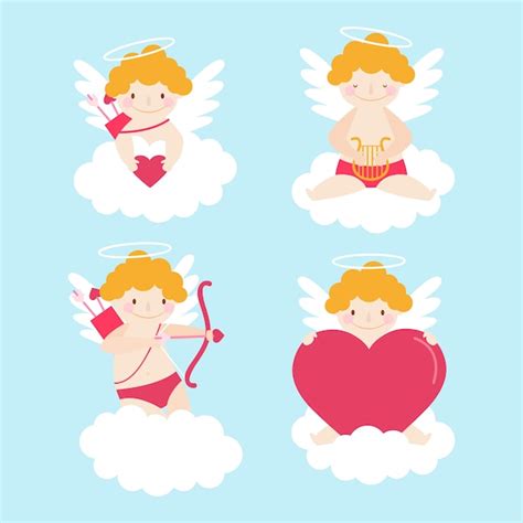 Colecci N De Personajes De Cupido En Dise O Plano Vector Gratis