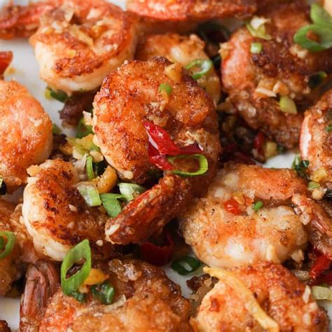 Chinese Salt And Pepper Shrimp Salty Peppery Fried Shrimp With A Spicy