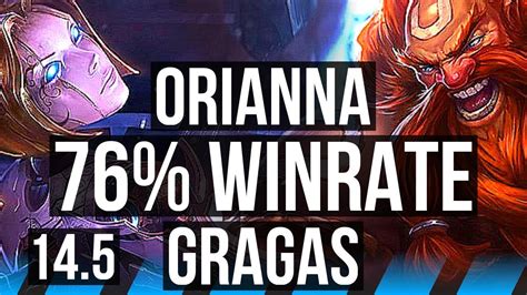 ORIANNA Vs GRAGAS MID 6 0 6 76 Winrate Dominating KR Master