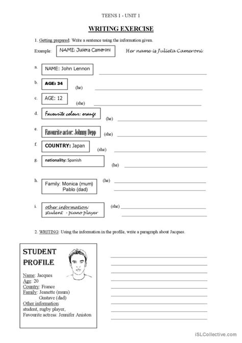 Easy Writing Exercise English Esl Worksheets Pdf Doc