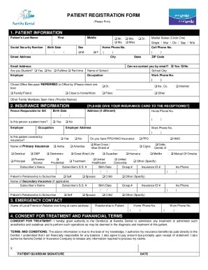 Fillable Online PATIENT REGISTRATION FORM Date Of Birth Fax Email Print