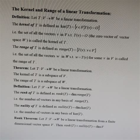 Solved The Kernel and Range of a linear Transformation: | Chegg.com