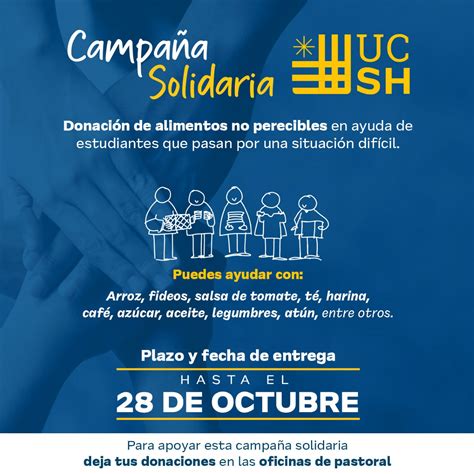 Campaña solidaria UCSH en apoyo de sus estudiantes