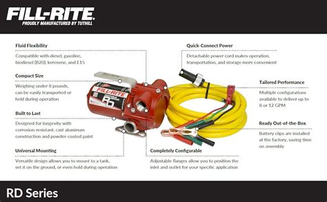 Fill Rite Rd812np 8 Gpm 12v Portable Fuel Transfer Pump With Manual