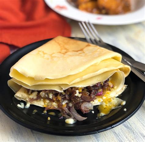 Bacon Onions And Cheese Crepes Recipe By Archana S Kitchen