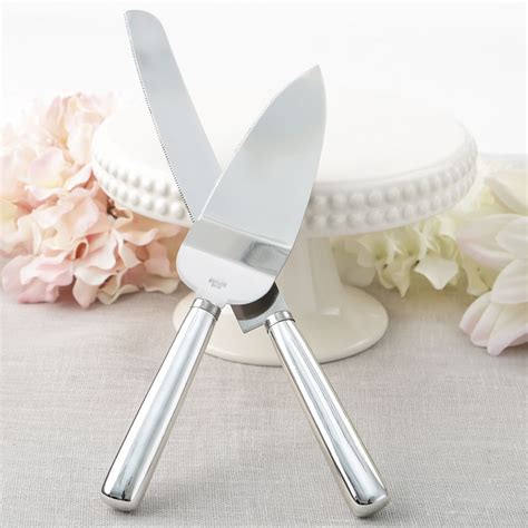 Simple Elegance Classic Silver Stainless Steel Cake Knife Set Famous