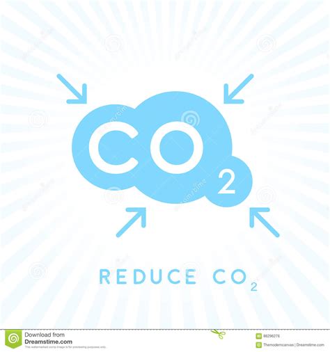 Reduce Carbon Co Emissions Concept Icon With Cloud Stock Vector