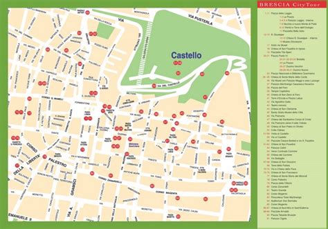 Tourist map of Brescia city centre - Ontheworldmap.com