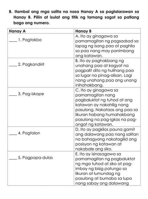 Galaw Ng Katawan Ilarawan Pdf