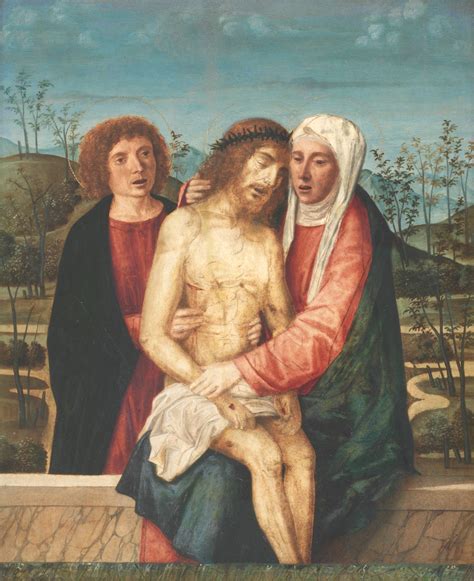 Pietà Den døde Kristus med Jomfru Maria og Johannes Evangelisten 1485