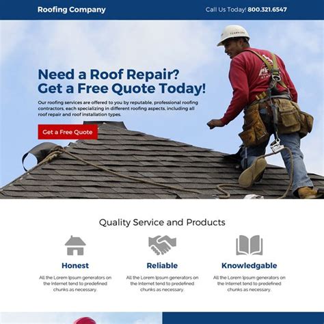 Ready To Use Roofing And Restoration Responsive Services Landing Pages