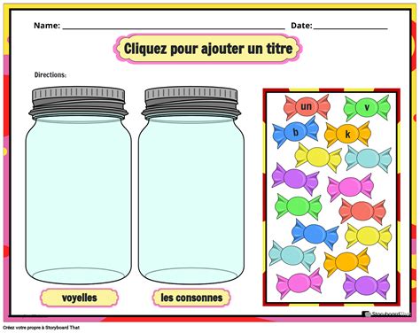 Th Me Des Bonbons Feuille De Travail Sur Les Voyelles Et Les Consonnes