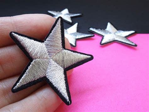 Embroidery Iron On Star Patches Sequin Star Patch Patches Etsy