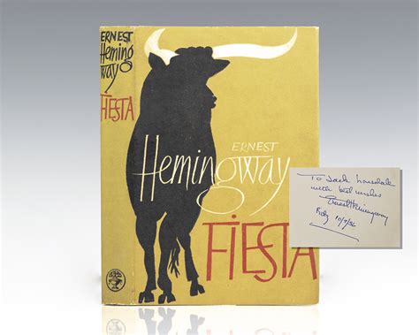 Fiesta The Sun Also Rises By Hemingway Ernest 1955 Signed By