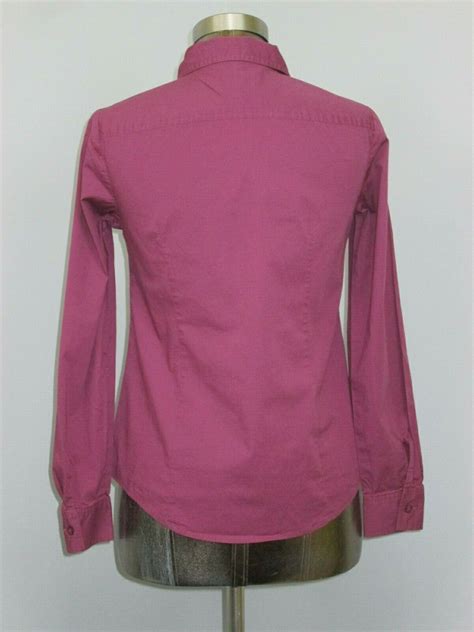 Ann Taylor Loft Womens Size 2 34 Long Sleeve Button Up Top Stretch