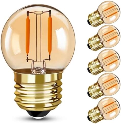 G Edison Led Filament Mini Globe Light Bulbs W Equivalent To Watt