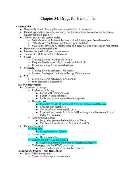 drugs  hemophilia pharmacology  chapter  drugs
