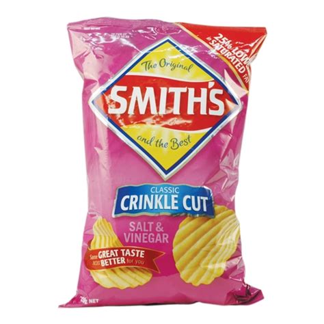 Chips Smiths Crinkle Cut Salt And Vinegar 170g Impact