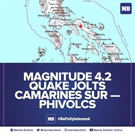 Manila Bulletin News On Twitter A 4 2 Magnitude Earthquake Jolted