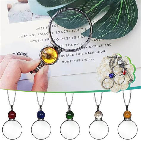 Wpxztang Magnifying Glass Necklace Tmagnifying Pendant Necklace Reading Magnifiermagnifying