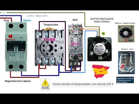 Cómo instalar el temporizador con relé de 220V YouTube