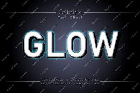 Premium Vector Glow 3d Text Effect 100 Editable Eps File Word And