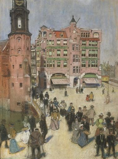 Martin Monnickendam A Sunny Day With Figures On The Muntplein