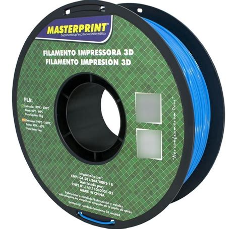 Masterprint Filamento De Impress O D Pla Mm Kg Azul