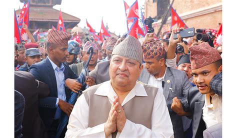 In Pictures Former King Welcomed By Supporters At Bhaktapur Durbar