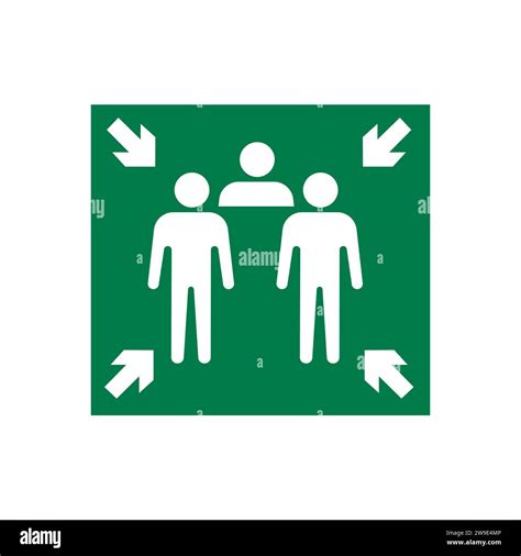 Emergency Evacuation Assembly Point Sign Gathering Point Signboard Vector Illustration Stock