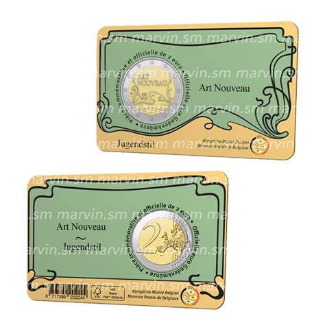 Euro Art Nouveau Belgium Coincard Bu