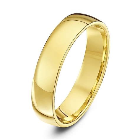 18ct Yellow Gold Light Weight Court Shape Wedding Ring