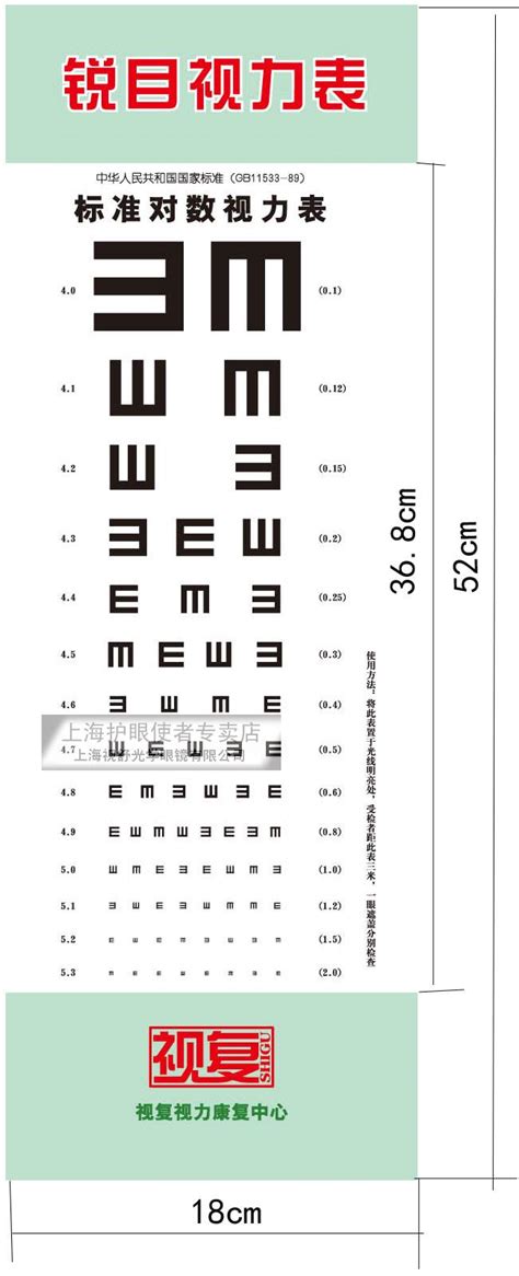 5米视力表尺寸 千图网