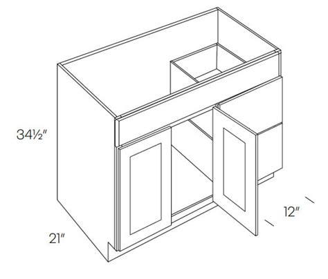 Luxor Harvest V42DR Right 2 Door 2 Drawer Vanity Sink Base Cabinet