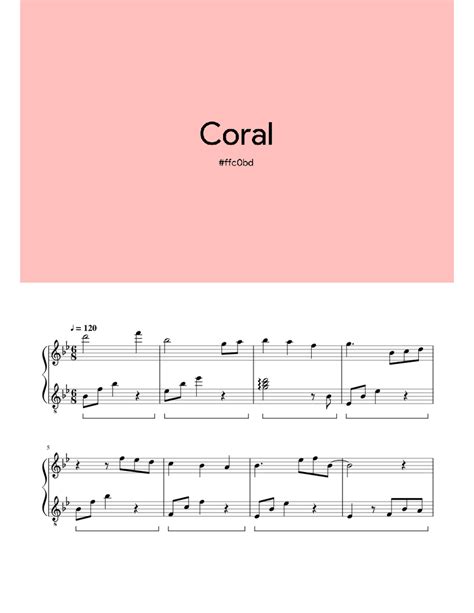 Coral Sheet Music For Piano Solo