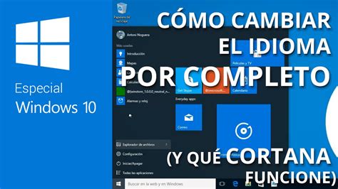 Cómo cambiar idioma en Windows 10 y usar Cortana en español YouTube