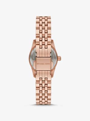 Petite Montre Lexington Ton Or Rose Avec Pierres Pav Es Michael Kors