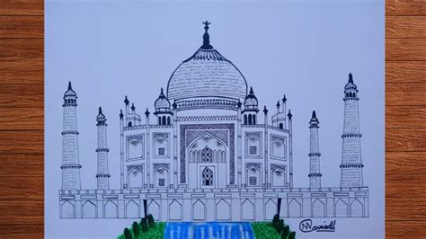 Taj Mahal Drawing How To Draw Taj Mahal Drawing Easy Taj Mahal