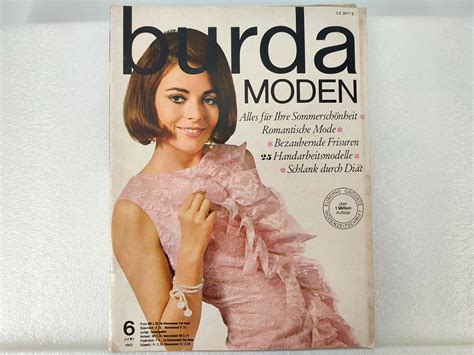 Burda Moden Vintage Juni 1965 60er Jahre Schnittmuster Kleidung