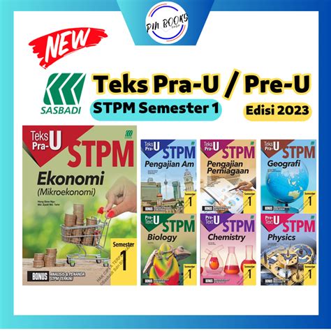 PMBOOK SASBADI TEKS PRA U STPM Semester 1 Edisi 2023 Buku Rujukan