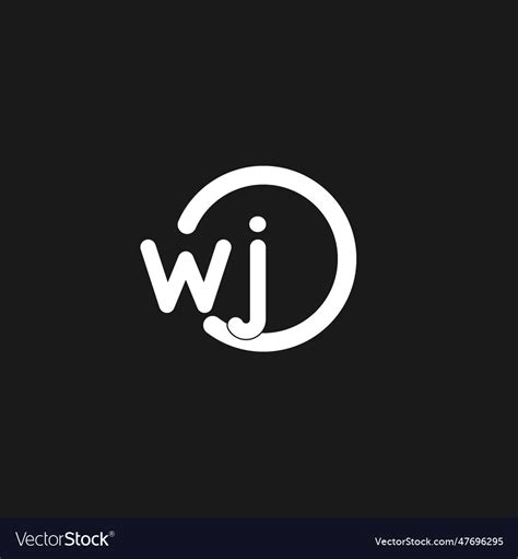 Initials Wj Logo Monogram With Simple Circles Vector Image